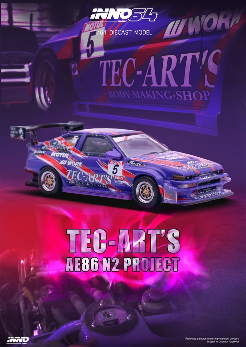 INNO 1:64 SPRINTER TRUENO AE86 N2 PROJECT BY Tec-Art‘s  Model Car