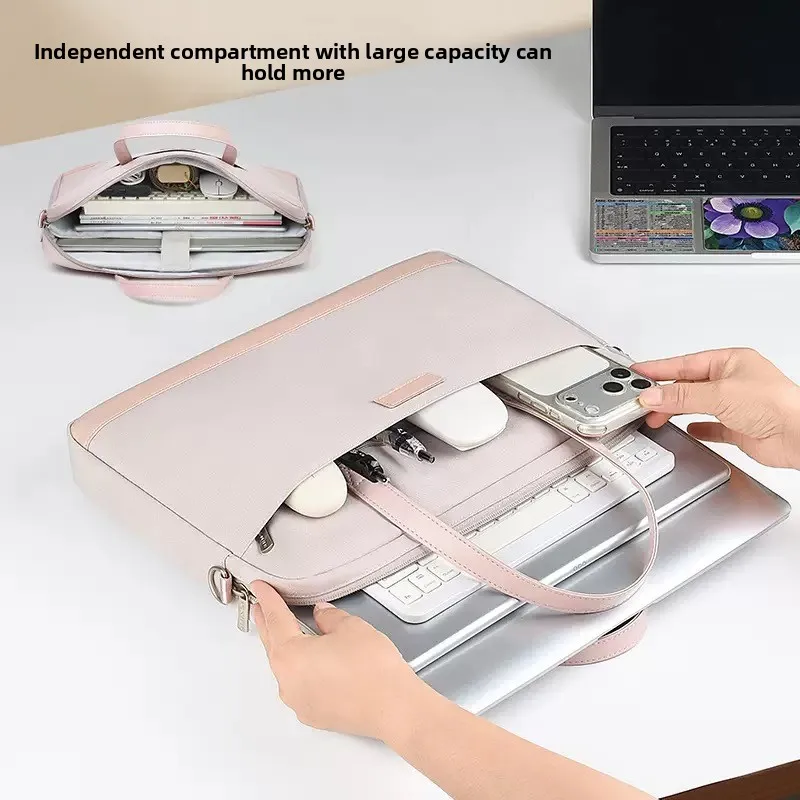 Laptop Briefcase 13/14/15/16 Inch Shockproof Notebook Bag Business Commute Hand Crossbody Tote Bag for Men Women Work Travel