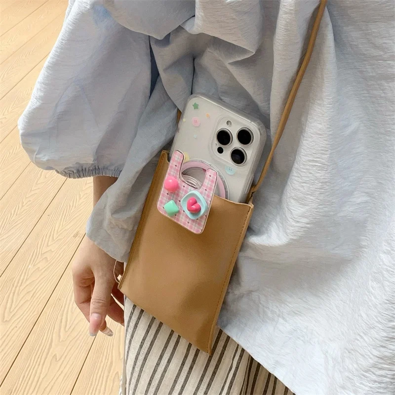 한국 컬러 스타 물방울 무늬 마그네틱 폰 케이스 아이폰 16 Pro 15 14 13 Pro Max 커버 (매그세이프 스탠드 홀더 포함) 귀여운 케이스 16