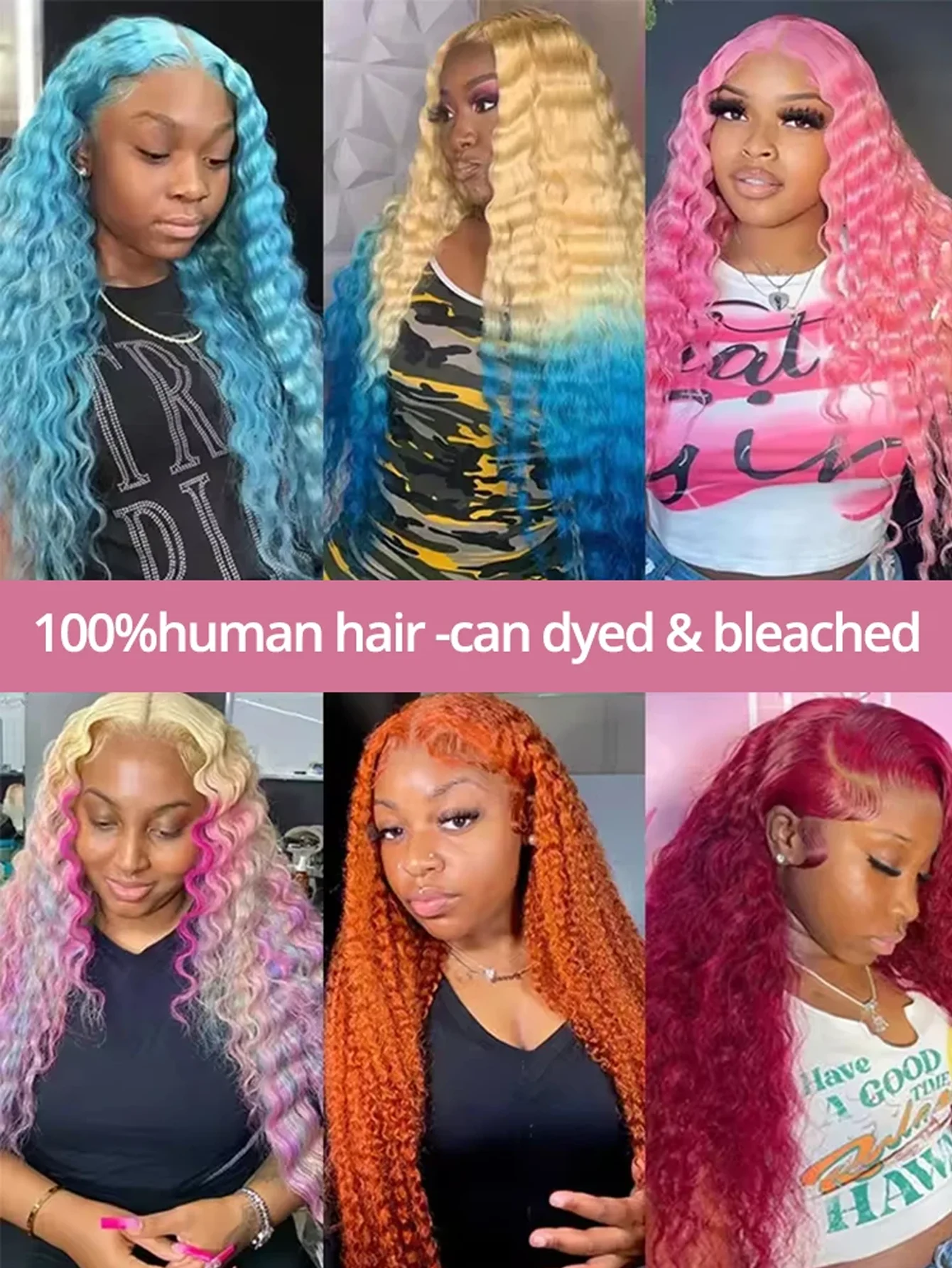 密度200、34インチ、ディープウェーブ、613ハニーブロンド、13x4レースフロント人毛ウィッグ、ディープウェーブレースフロントカーリーウェーブウィッグ（女性用）