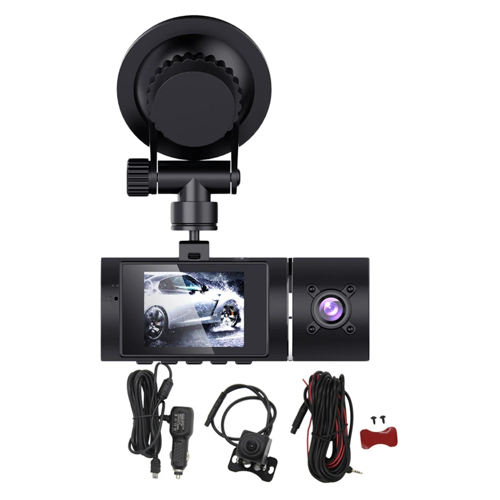 

Видеорегистратор 3-канальный IPS-экран Трехсторонняя тройная видеорегистратор Поддержка видеорегистратора Макс. 128 ГБ