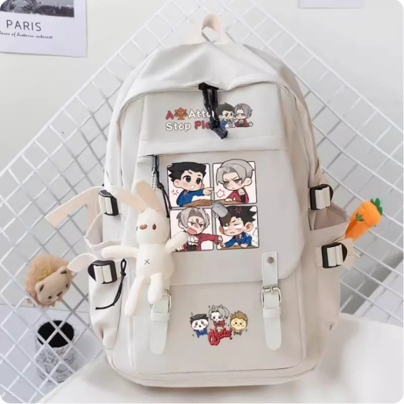 

Anime Ace Attorney Cartoon Bag Women Man Fashion Leisure Belt Teenagers Student Backpack Handbag B1402