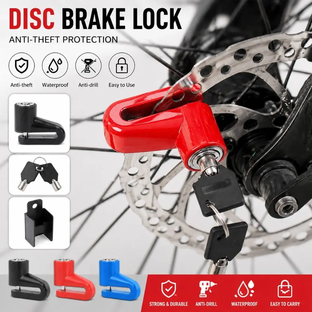 Portable Steel Wire Bicycle Disc Brake Lock Mini Size Key Lock Bike Lock with Bracket Security Motorcycle Disc Lock Motorcycle
