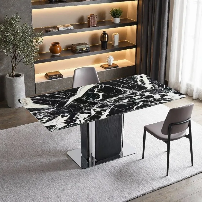 Household high-end imported thickened desktop luxury stone dining table