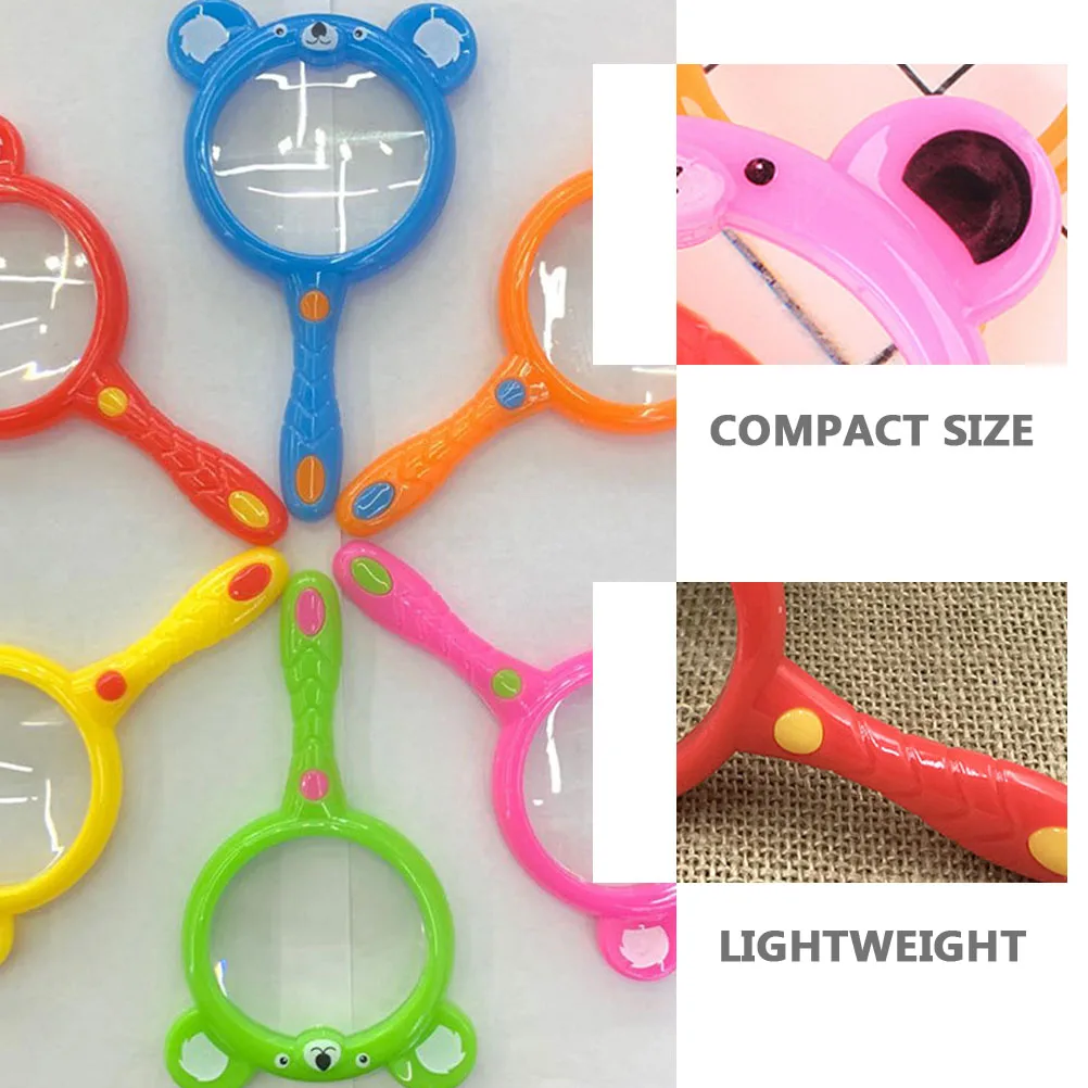 10 قطع من النظارات المكبرة الملونة للأطفال، عدسة مكبرة محمولة باليد، عدسة عالية الوضوح، تصميم مدمج خفيف الوزن #1