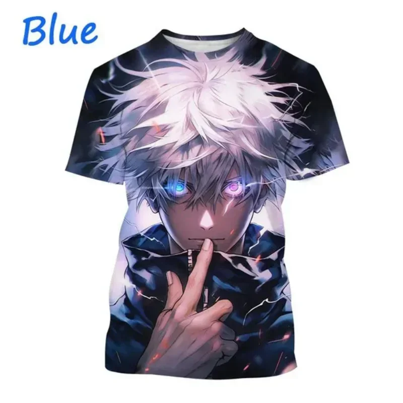 Camiseta con estampado 3D de Gojo Satoru e Itadoru Yuji para hombre, ropa de moda con gráfico de Jujutsu Kaiju,