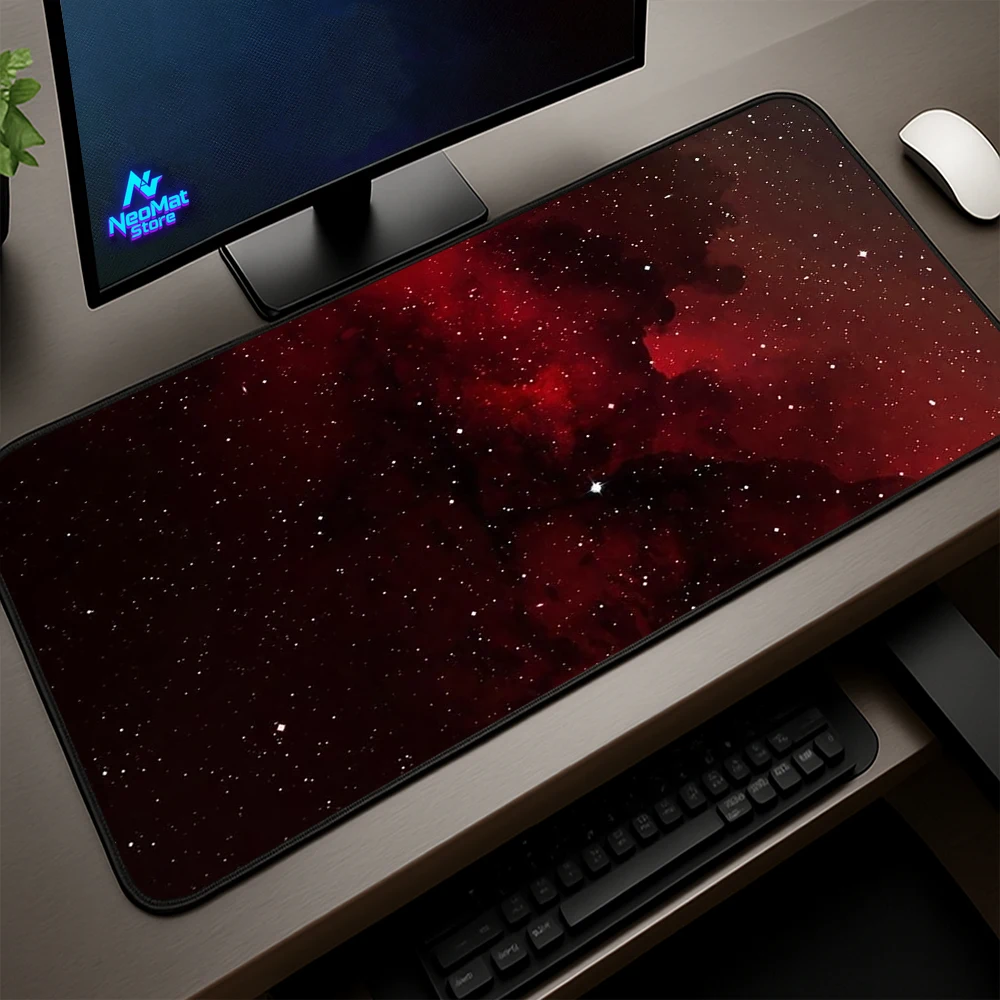 

Mousepad Minimalist Cosmos Rug Desktop Accessories Deskpad Galaxy Office Mat Dark Red Nebula Deep Space Mouse Pad Xxl Starfield