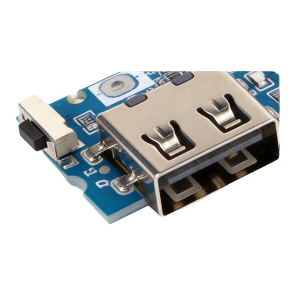 Dual Input Dual Output Power Bank PCB Board Supporting 3.7V Battery Packs with Solder Type Connection and 2.4A Max Output