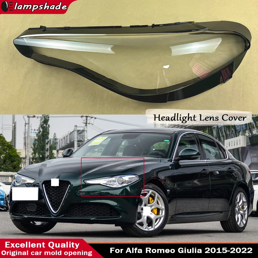 

Transparent Cover Lens Replace The Original Lampshade For Alfa Romeo Giulia 2015-2022 Front Lamp Shade Headlight Mask Shell