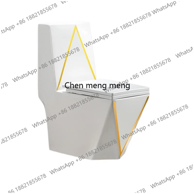 Color square personalized diamond ceramic flush  household bathroom deodorant siphon toilet