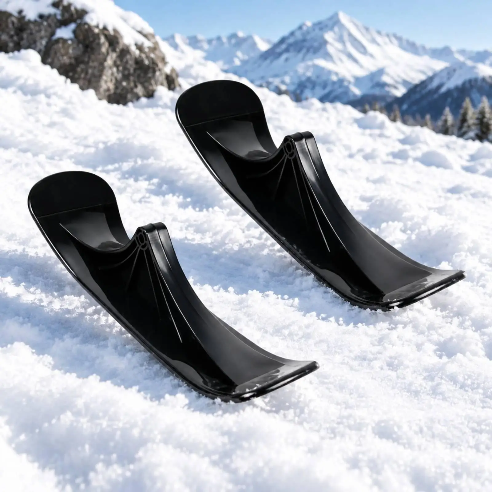 2 Pieces Curved Ski Scooter Adapter Easy to Install Snow-Ski Scooter Conversion Attachment Replacement Parts Glide-Enhancing