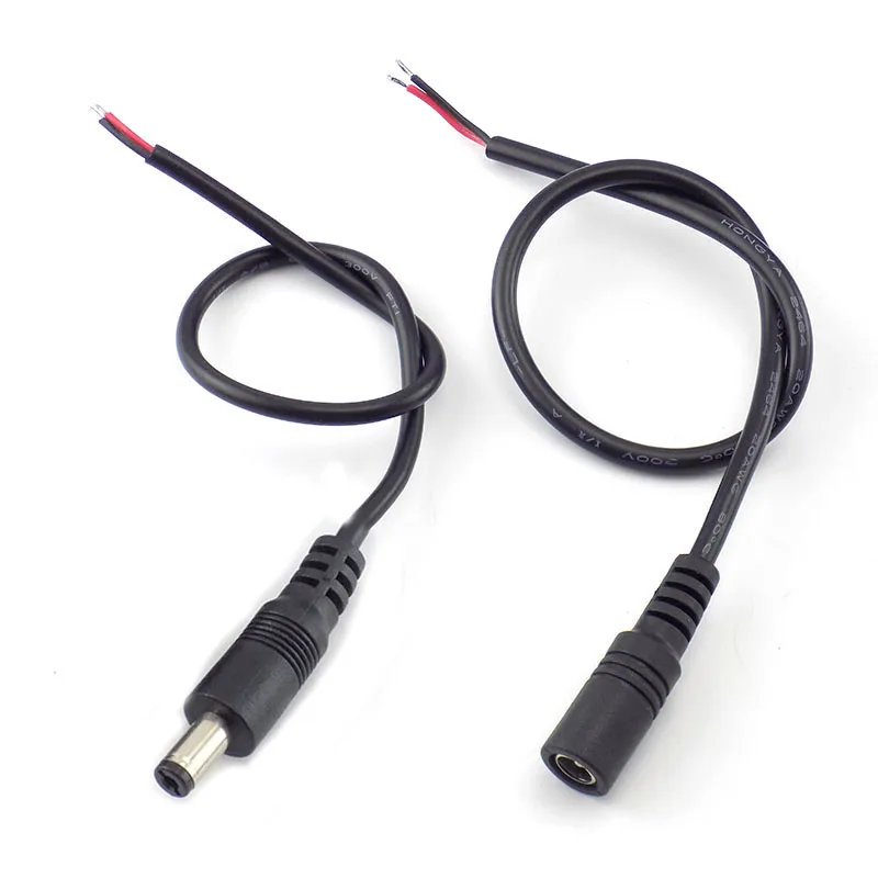 22AWG DC 12V 3A Power Supply Cord Extension Cable Male Female Connector for CCTV LED Strip Light Adapter Wire 5.5*2.1mm