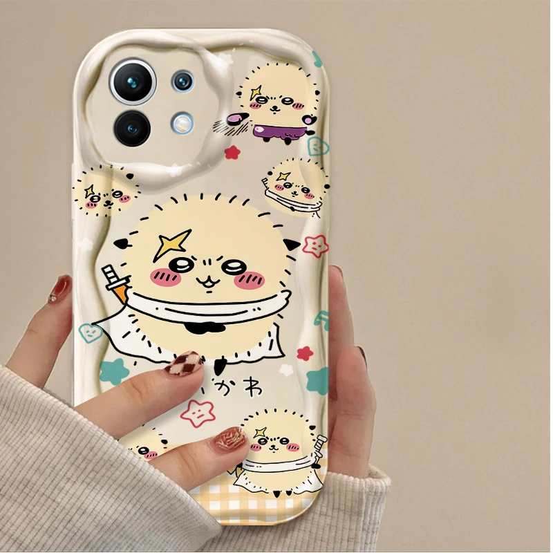 かわいいチイカワ漫画風ウェーブ柄スマホケース Xiaomi 14T 13T 12T Pro Mi 15 14 Ultra 13 12 11 Lite 5G NE 10 12X 12S 11i 11X Pro対応
