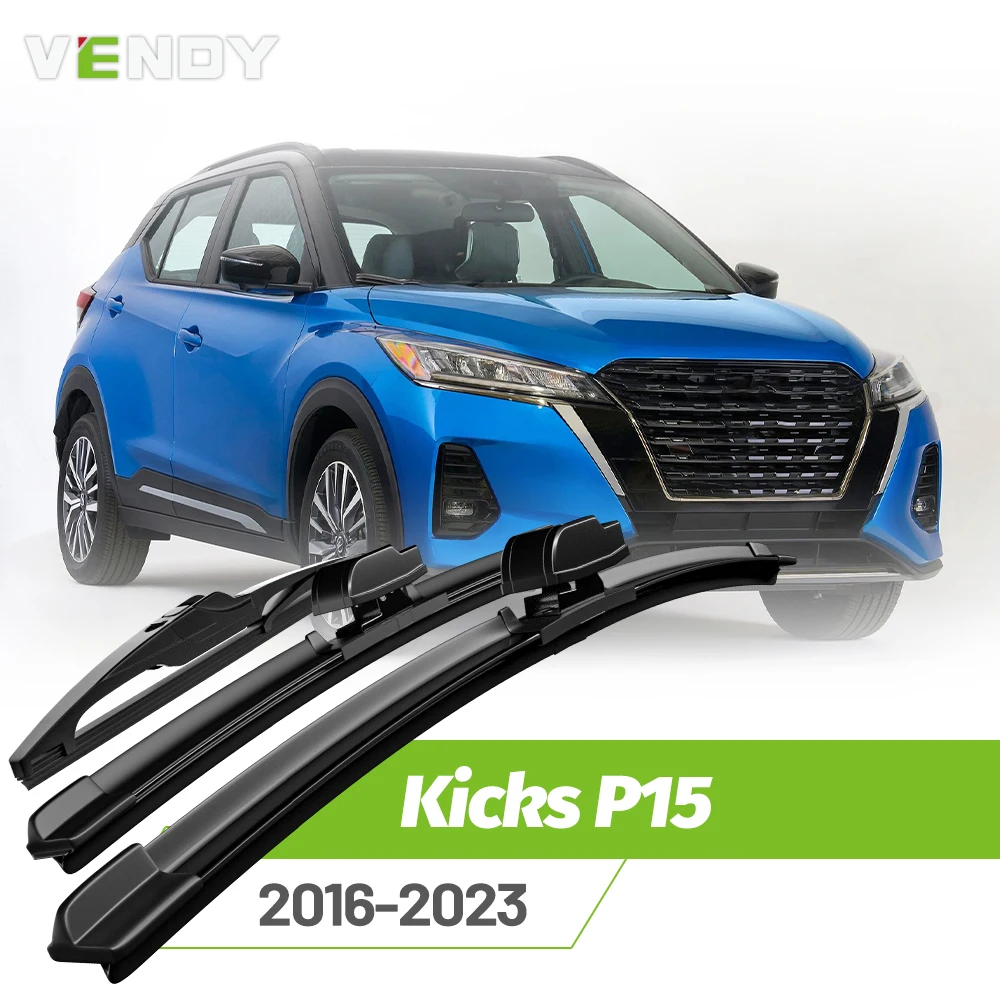 Vordere und hintere Wischerblätter-Set für Nissan Kicks P15 2016–2023, Windschutzscheiben-Regenbürsten, 26 Zoll + 16 Zoll + 12 Zoll