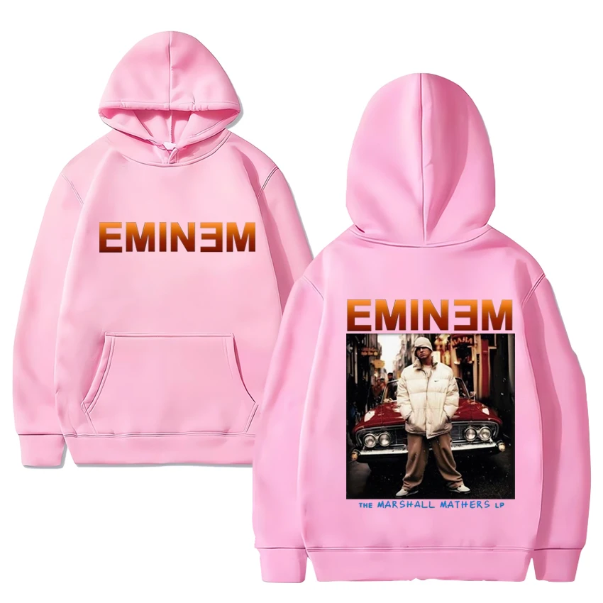 Hot singer Eminem Music vintage Double Sided print Hoodie Men Women Casual Loose Sweatshirt Unisex Fleece Long sleeve pullovers