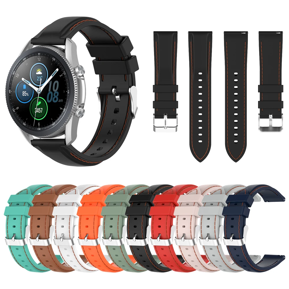 Suture silicone strap For Samsung Galaxy Watch 3 45mm 41mm Smartwatch Band For Samsung Active 2/Gear S3 Watchband Bracelet