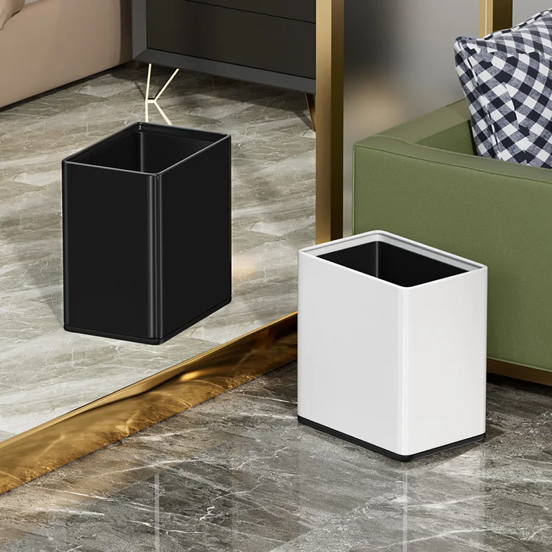 Stainless Steel Waste Bins Modern Bathroom Trash Can Large Capacity Living Room Litter Bin Luxury Bedroom Uncovered Garbage Can