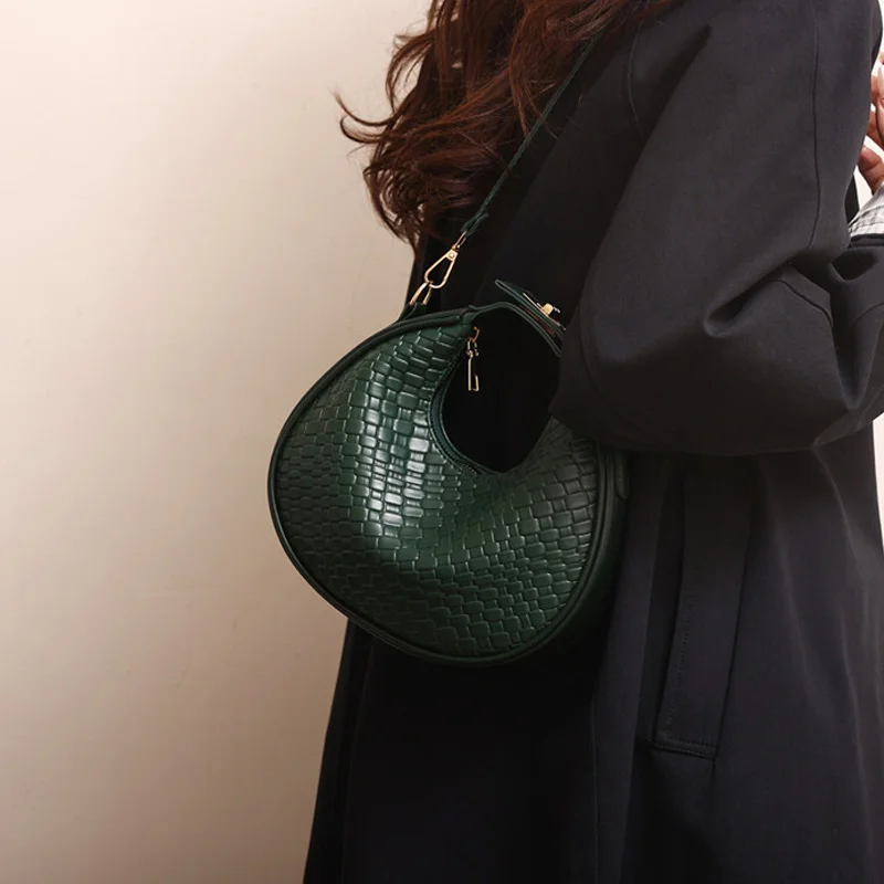 Mode Schwarz Halbmond Tasche Luxus Pu Leder Damen Geldbörsen und Handtaschen Umhängetaschen Frauen Schulter Taschen – Detail 23