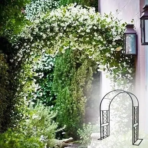 Robusto arco da giardino in metallo per piante rampicanti - Traliccio per rose da esterno - Largo 140-340 cm, Elegante decorazione verde per il giardino
