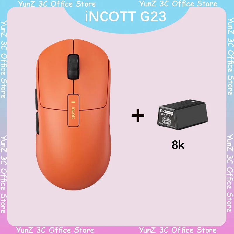 Incott G23 Pro wireless mouse 8k Paw3950 sensor hot swappable dual-mode fast charging ergonomic electronic sports gaming mouse