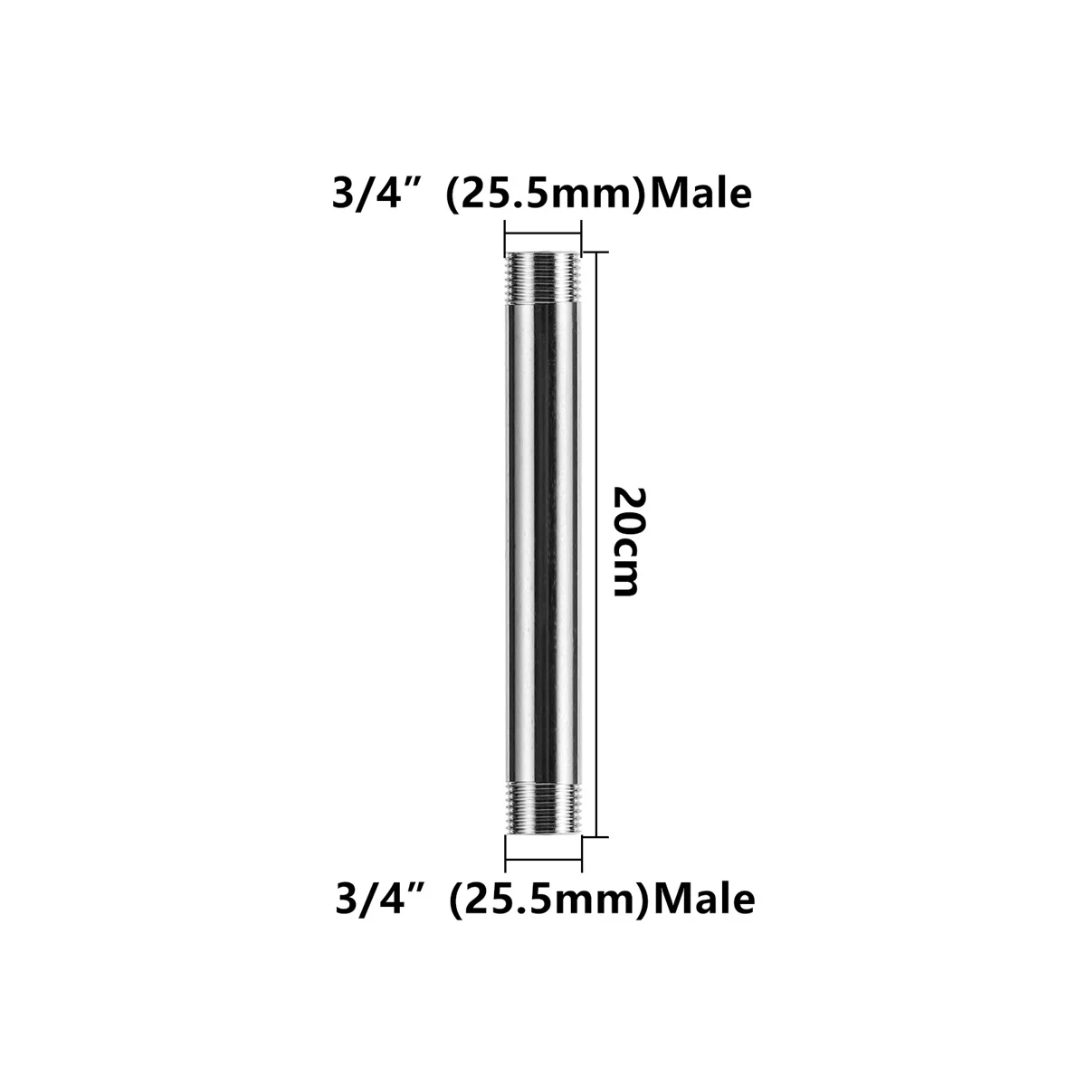 1Pc Edelstahl Doppel Außengewinde Verlängerung Rohr 1/2 "3/4" 1 "Garten Bewässerung Haushalt Dusche Wasser Rohr joint 8 ~ 30cm Lange – Detail 12