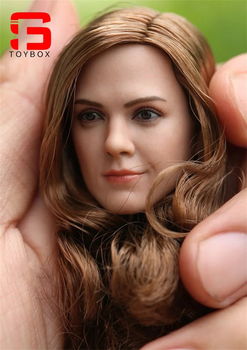 Emma Watson Goldenes Langhaar-Kopfskulptur-Schnitzmodell im Maßstab 1:6 für 12-Zoll-Femal-Soldat-Actionfigur-Körperpuppen
