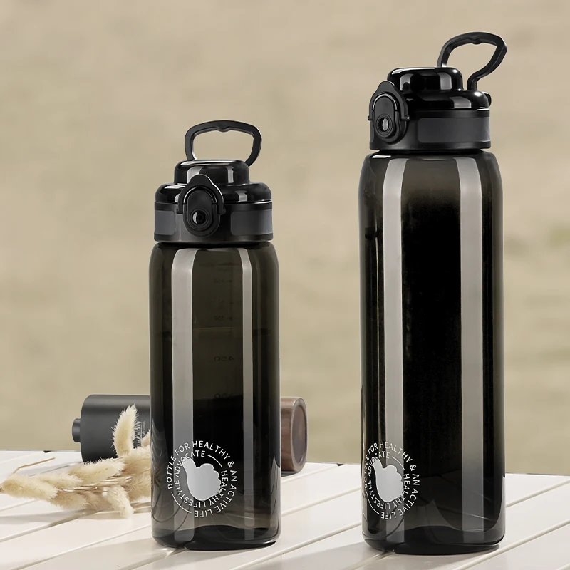 New 800ML1.2L Sports Water Bottle With Time Marker Leakproof Drink Bottles Outdoor Travel Gym Fitness Jugs For Kitchen BPA Free