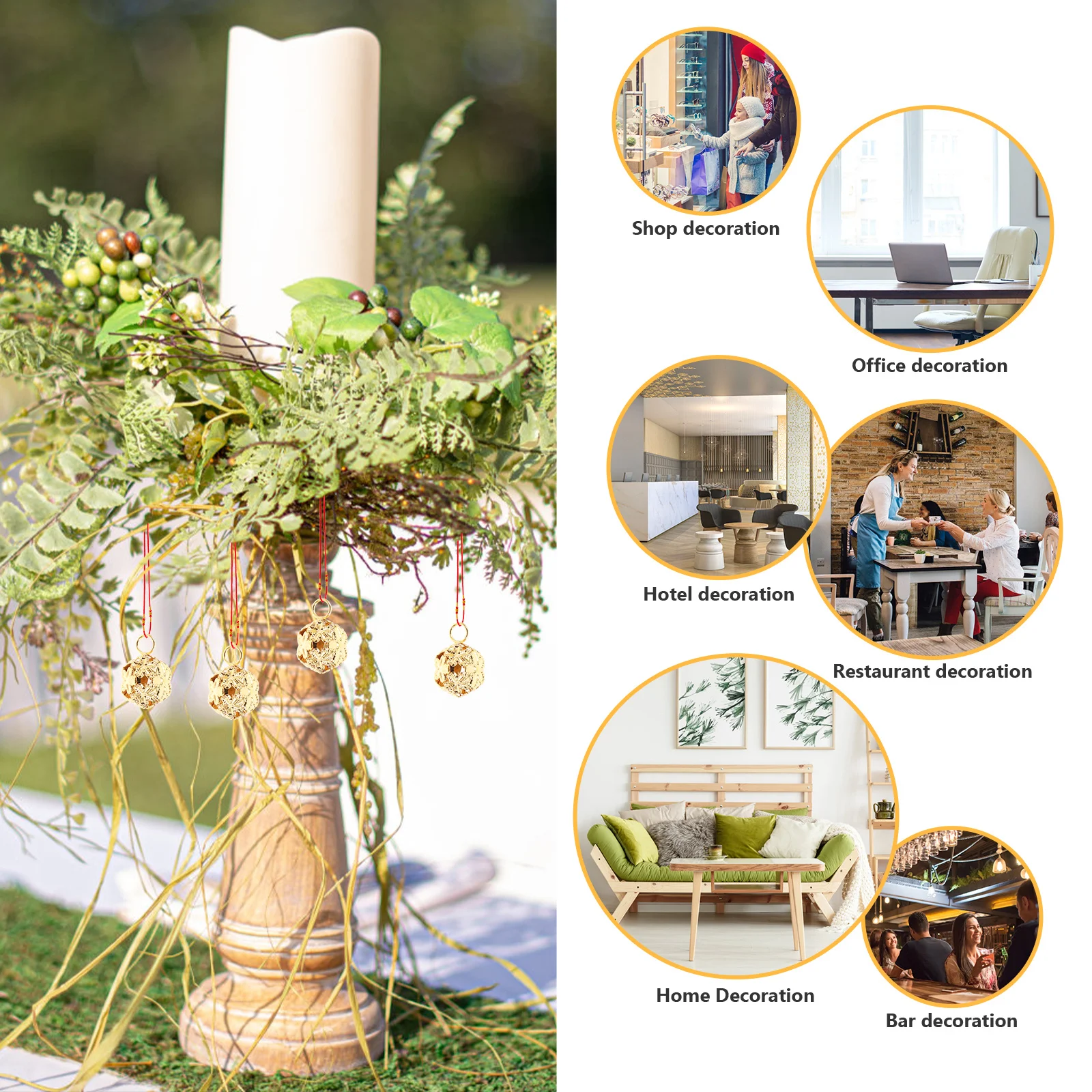 

100Pcs Headpiece Bells Hollow Out Iron Bells for DIY Crafts Party Decorations New Year Wedding Centerpiece Hanging Ornament