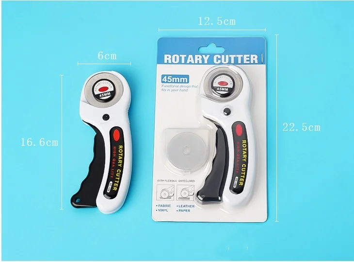 Rotary Cutter R45mm Patchwork Roller Easy Tearing Cutting Tools for Cloth Leather Paper Ticket Soft Sheet