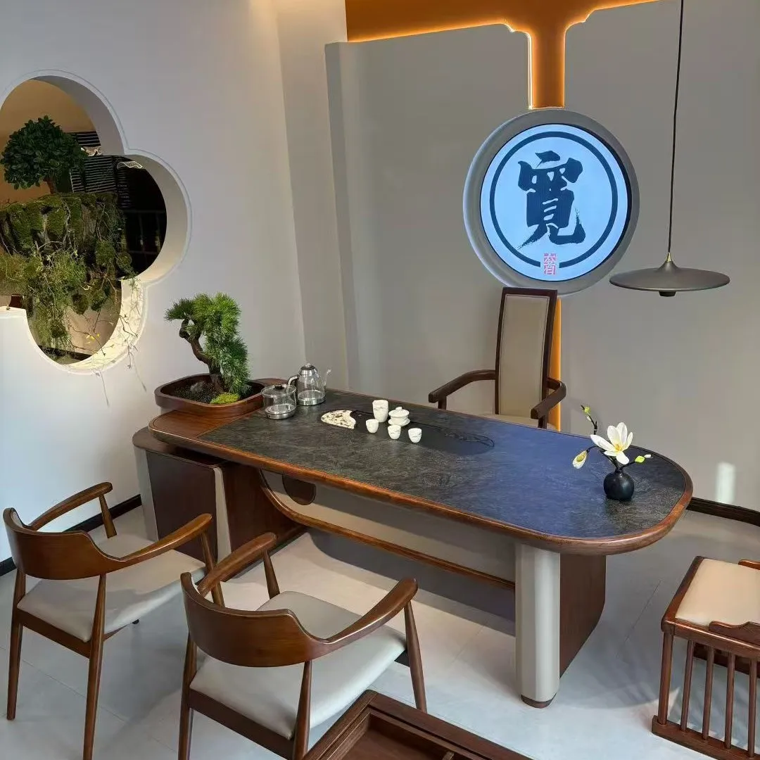 YFY New Chinese Tea Table Song's Aesthetic Solid Wood  Table Chair Tea Office Simple Premium  Room Office  Table