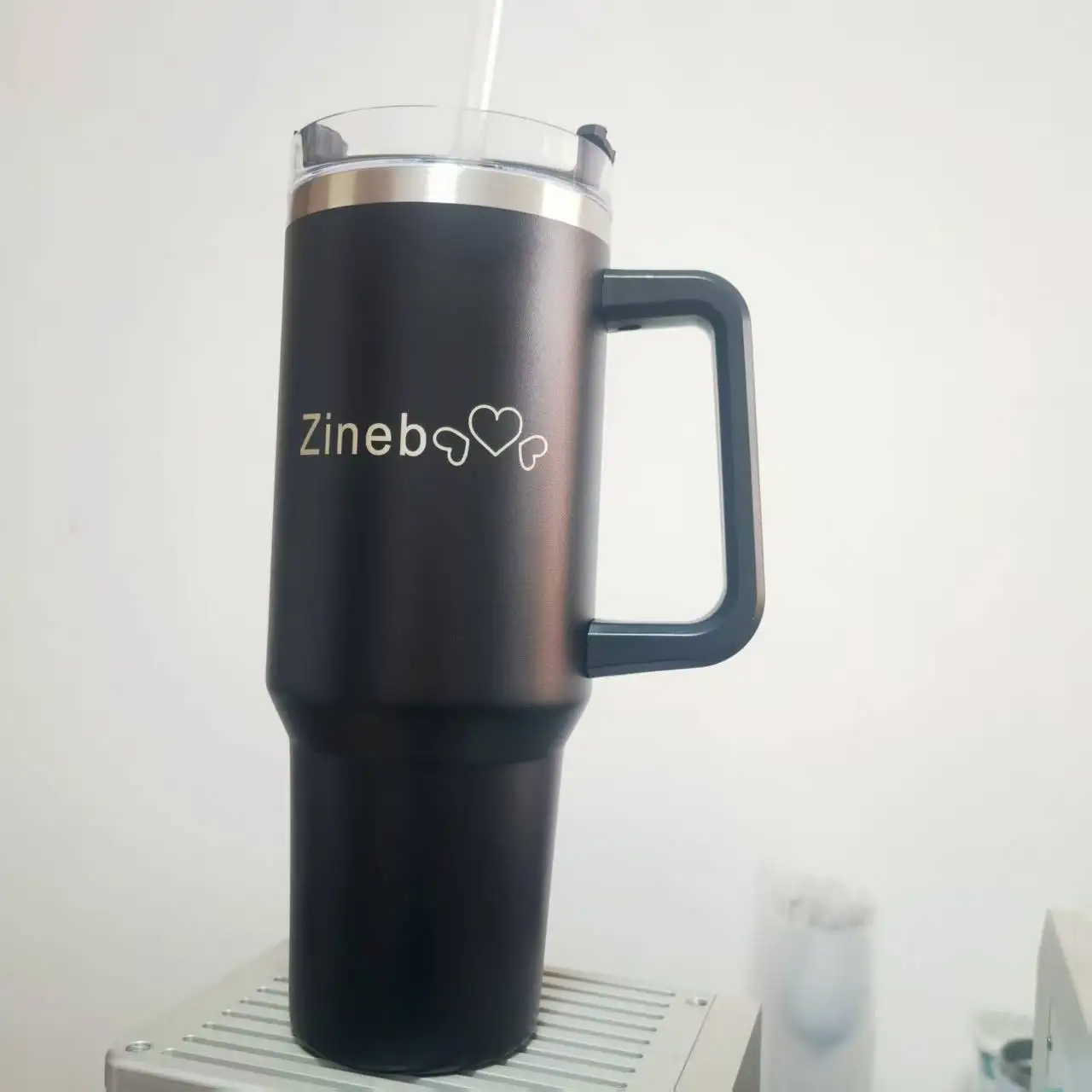 Personalized 40oz Tumbler with Handle, Custom Insulated Tumblers with Name Logo, Stainless Steel Travel Coffee Mug