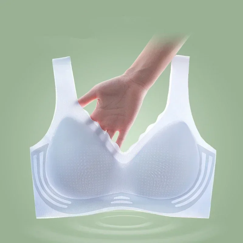 Cool Seamless Underwear For Women Ultra-thin Push-up Semi-fixed Cup No Rims Vest-style Bra For Women With Beautiful Backs
