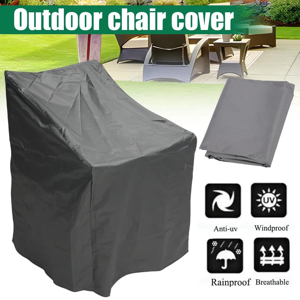 Stacked Chair Dust Cover Outdoor Garden Patio Furniture Protector Cover Storage Bag Waterproof Dustproof Chair Sofa Rain Cover