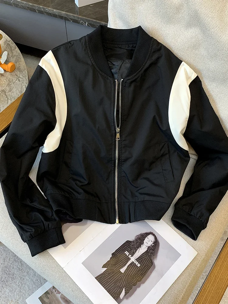 Retro Hong Kong Stil schicke Baseball jacke für Frauen Frühling und Herbst neues Design Sinn kurze Jacke