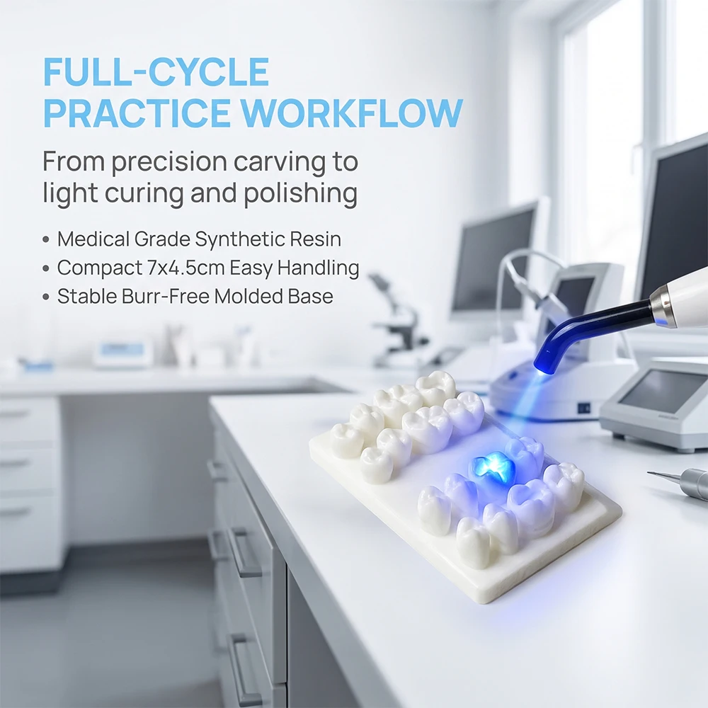 Dental Resin Restoration Practice Model Teeth Cavity Preparation Module for Dentist Teach Training Exercise Education Demo Model