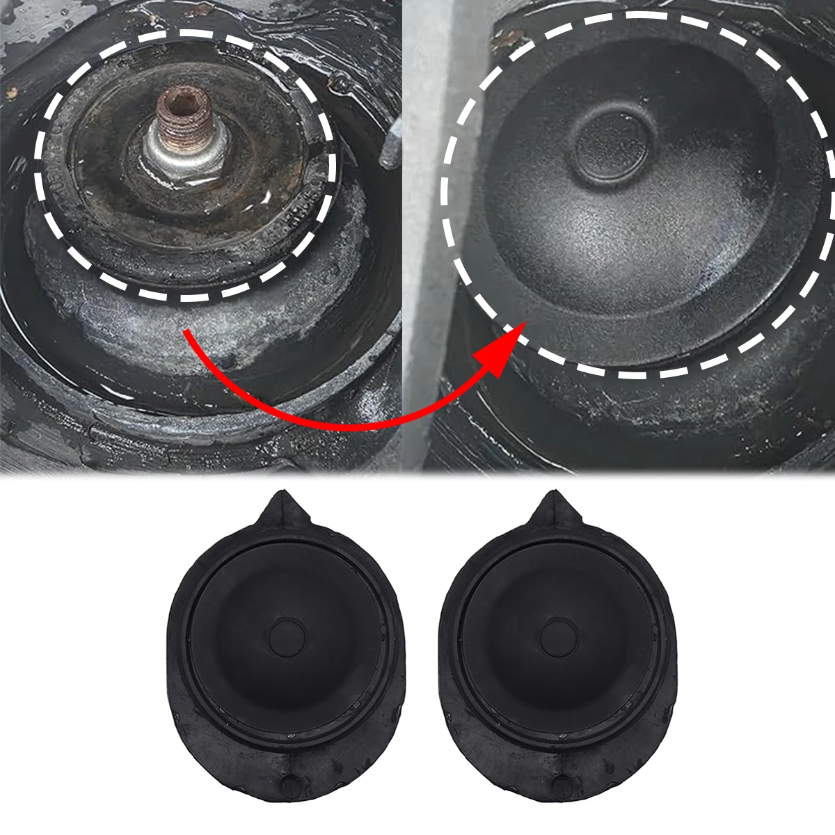 2Sets Car Front Suspension Strut Top Mounting Shock Absorption Absorber Rubber Cover Caps Kits For Lancia Musa 350 2004-2012