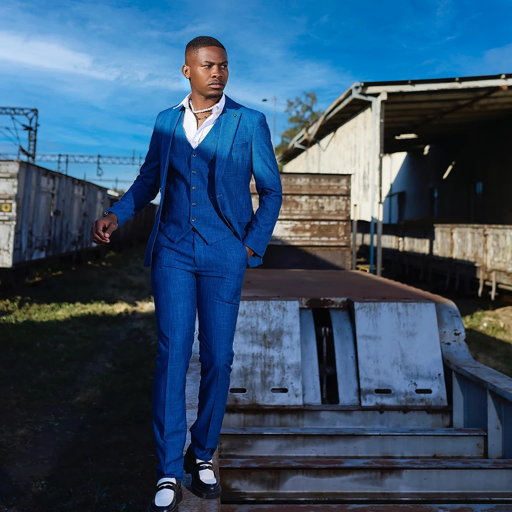 

Yimi 3 Pieces Men's Suits Notched Lapel Single Breasted Wedding Suit Evening Blazer Set Prom Party Jacket Slim Fit Customized