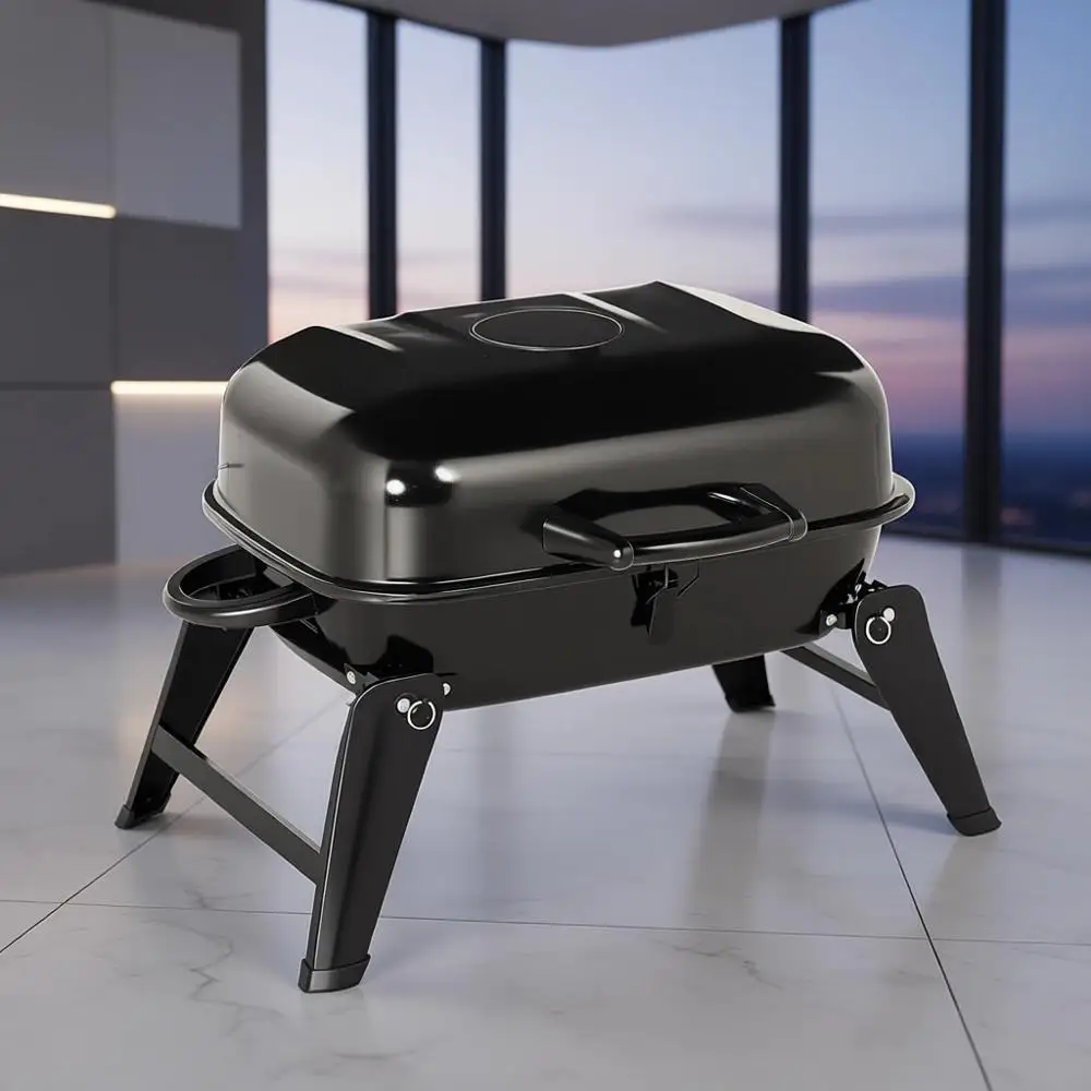 

Портативный угольный гриль 14 дюймов, компактный уличный мангал, с функцией сохранения тепла, регулируемыми вентиляционными отверстиями, складными ножками, идеально подходит для кемпинга и дачи