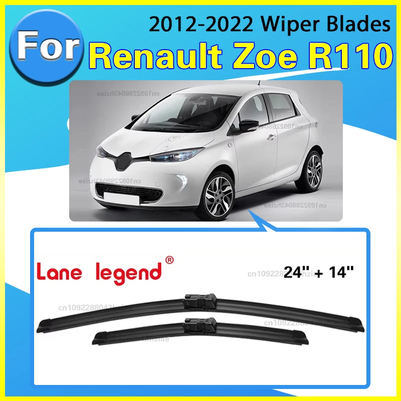 2x limpiaparabrisas delanteros y traseros para Renault Zoe R110 Z.E. 2012 - 2022 2021 2020 2019 2018 2017 2016 2015 2014 2013 Escobillas para ventanas de automóviles