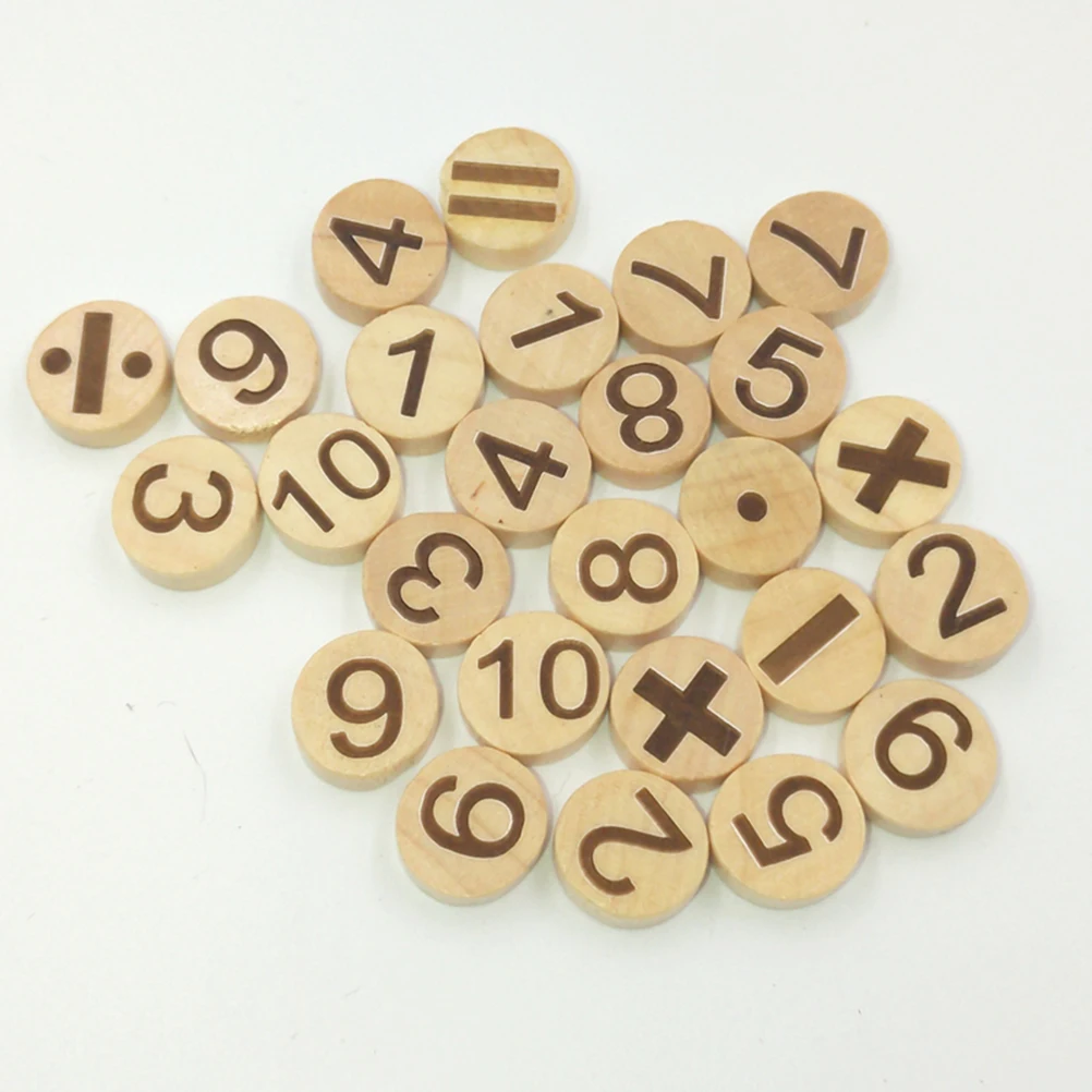 

Wooden Number Alphabet Circle DIY Craft Educational Toy for Kids Wood Letter Slices Montessori Eco-Friendly Thick Safe Numeric