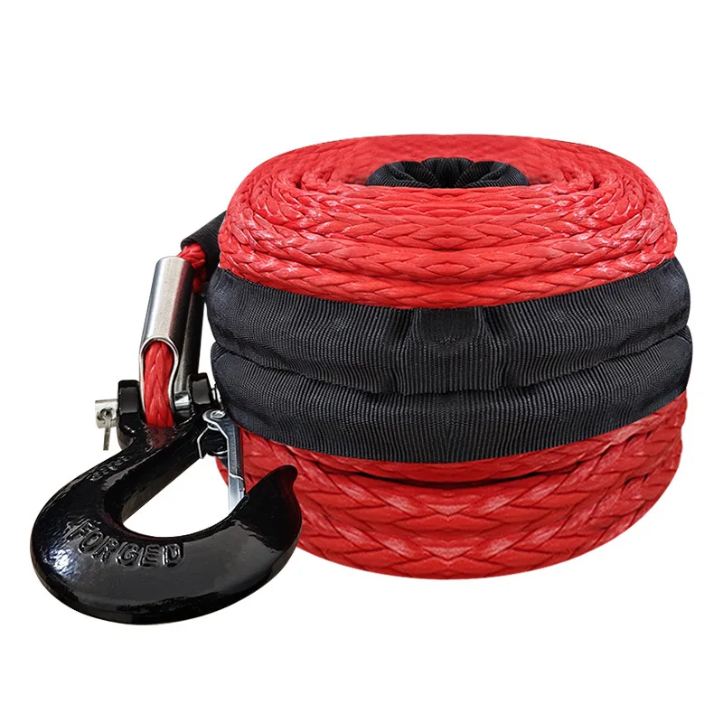 

Winch Rope 10mm X 25M 20000LBS Synthetic Winch Line with Winch Hook Tow Rope for ATV UTV Offroad Vehicle Off-Road Rescue Rope