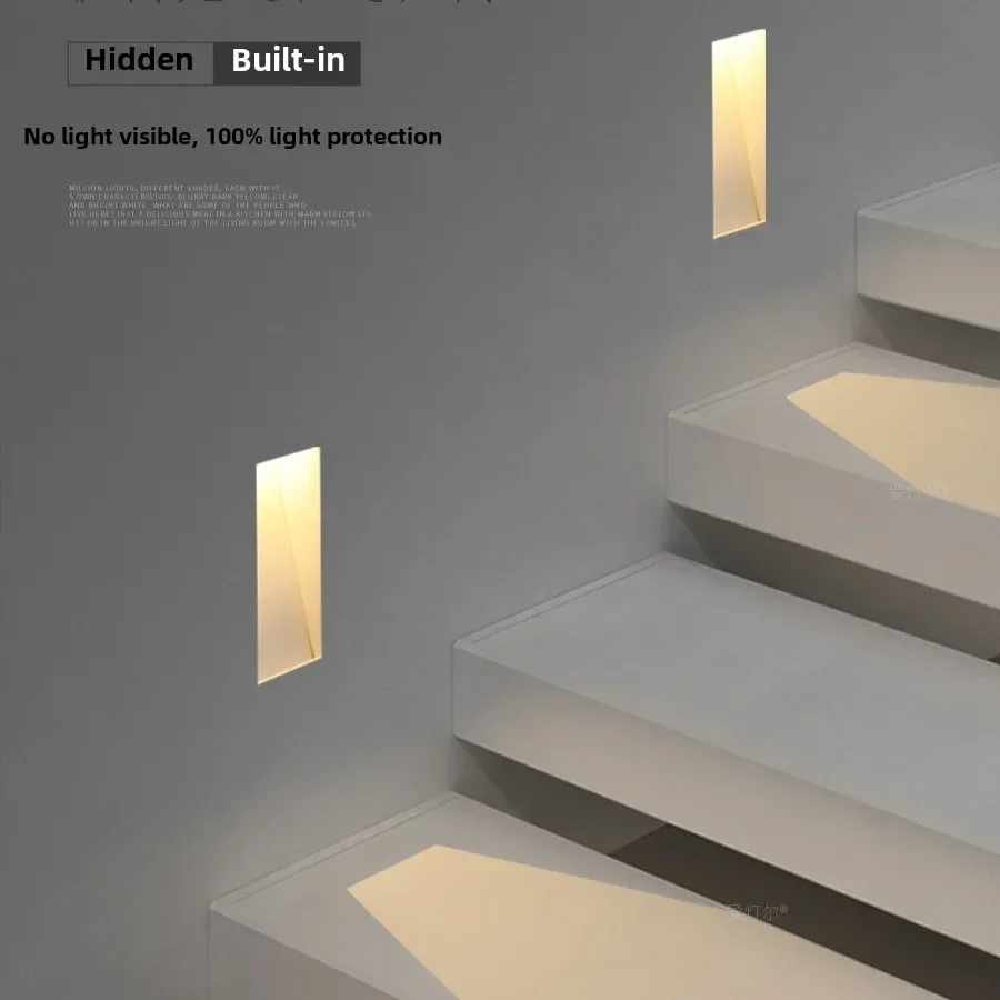 

LED Wall Corner Hotel Step Stairway Passage Light Motion Sensor Footlights