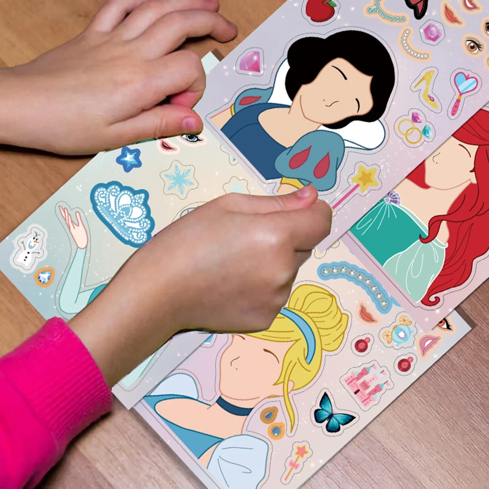 8/16 arkuszy sprawiają, że Kawaii Disney księżniczka naklejki DIY Ariel Frozen Cartoon Scrapbooking ścienna walizka dziewczyny zabawki prezent