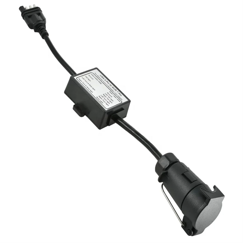 7-Pin to 4-Pin Trailer Adapter Light Converter USA 4-Pin to EUR 7-Pin Socket