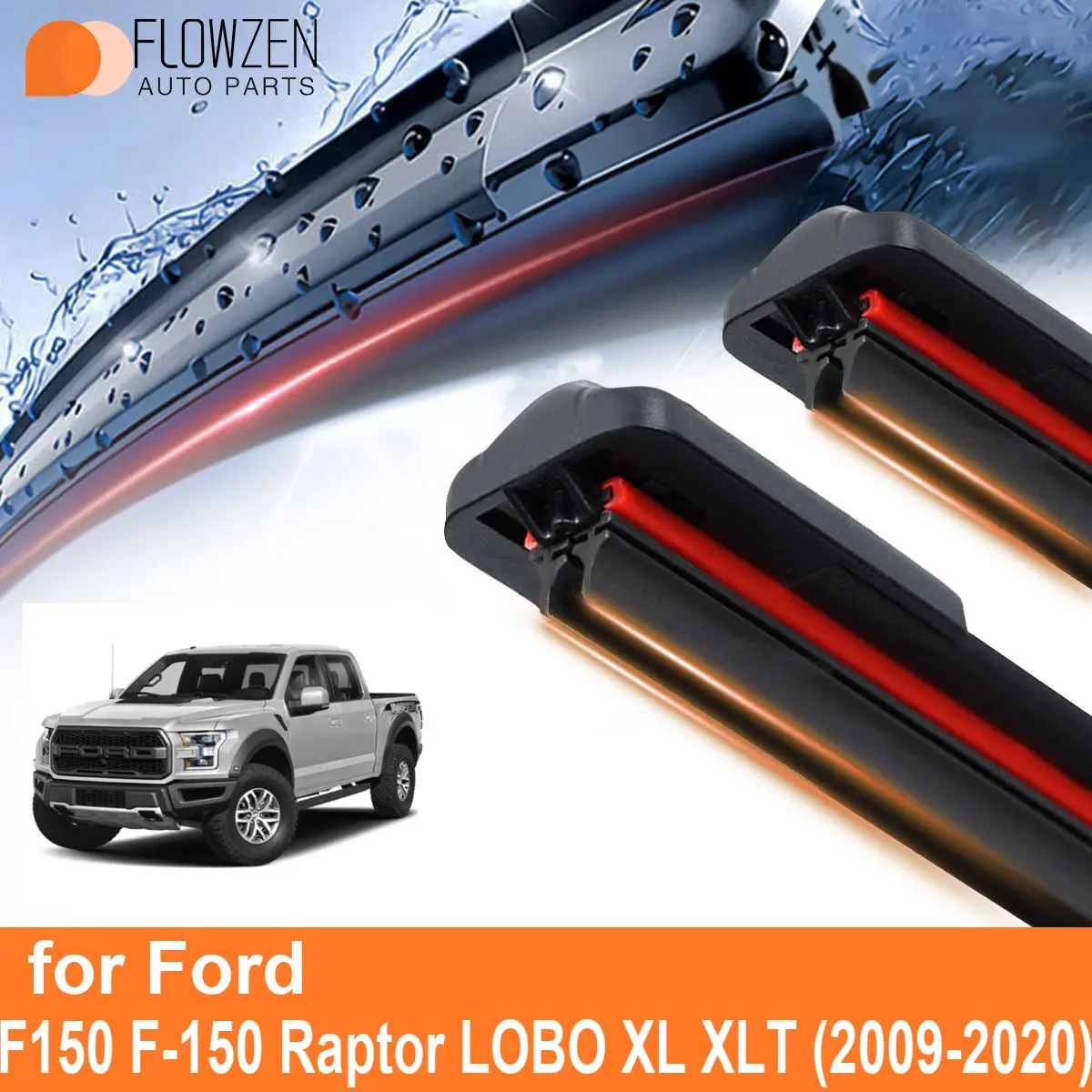 

Лезвия очистителей лобового стекла автомобиля для Ford F150 F-150 Raptor LOBO XL XLT двойные резиновые безкаркасные беззажимные Беспроводные аксессуары