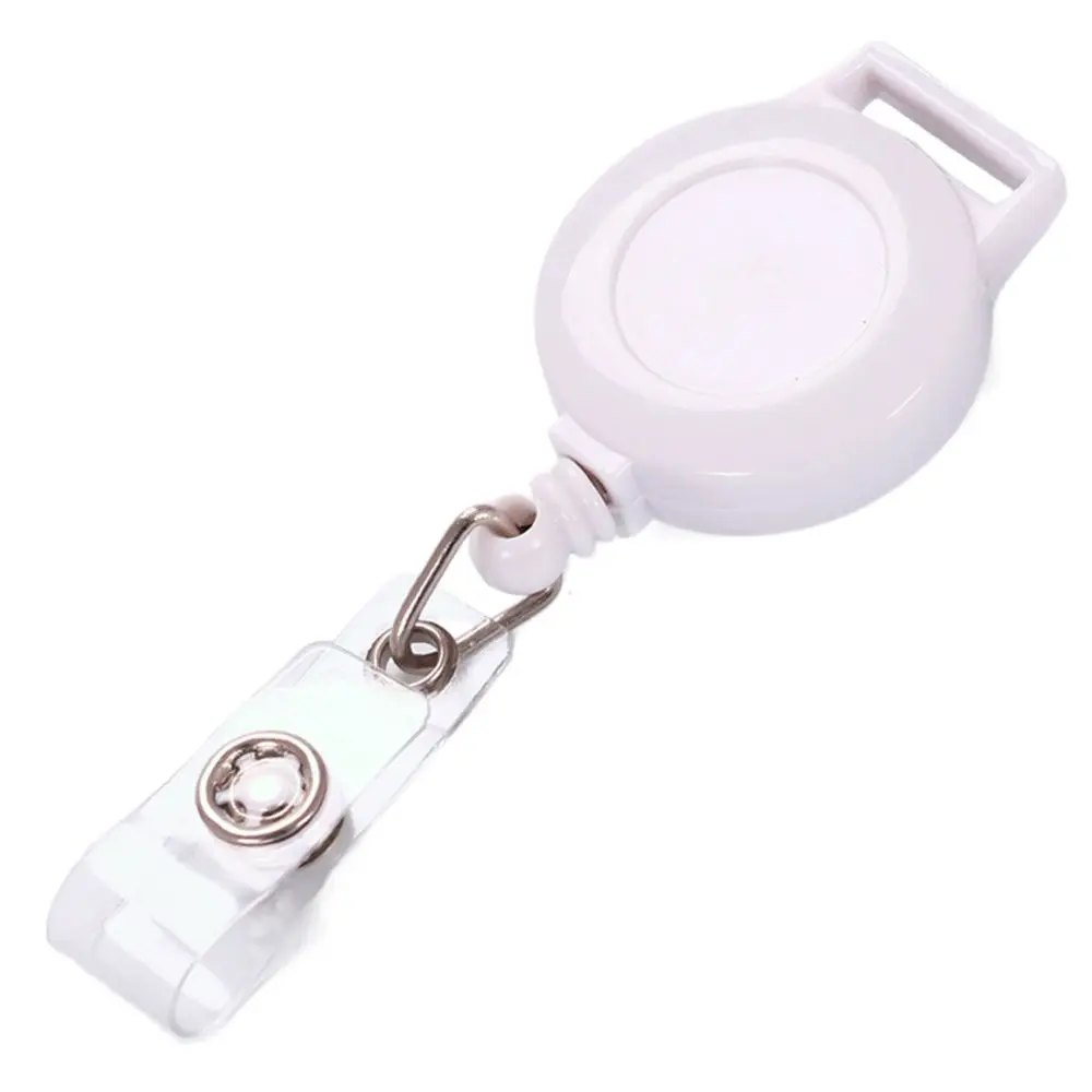 Square Nurse Badge Holder Keyring Clips Belt Clip Retractable Badge Reel Keychain Name Tag Easy To Pull Buckle School Student