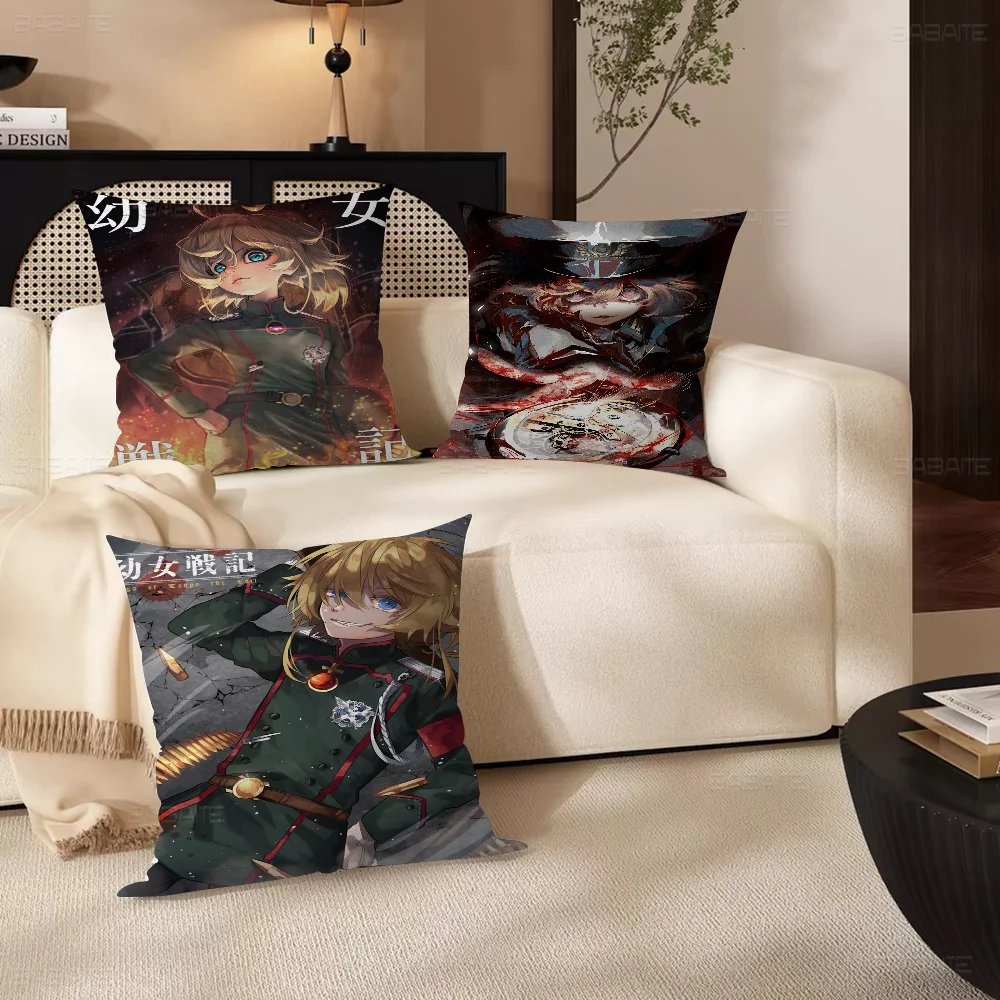 

Saga Of Tanya The Evil 45*45cm Cushion Cover Pillow Cover Decor Pillowcase Home Pillowcase For Couch Pillow