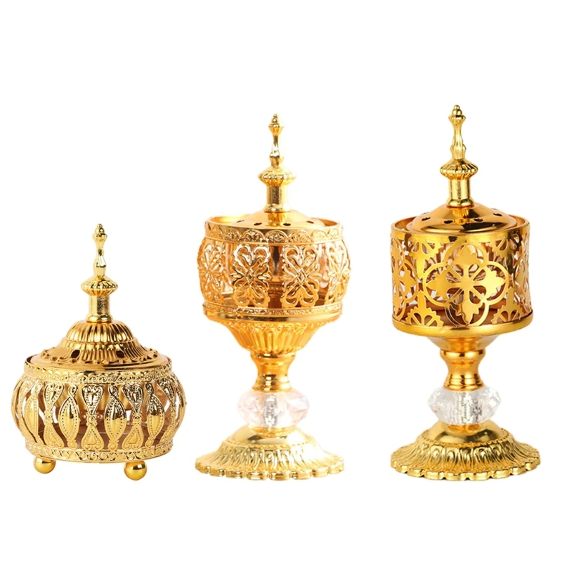 Golden Electroplated Censer Metal Incense for Burner Lotus Incense Censer Vintage Frankincense Incense Dropshipping