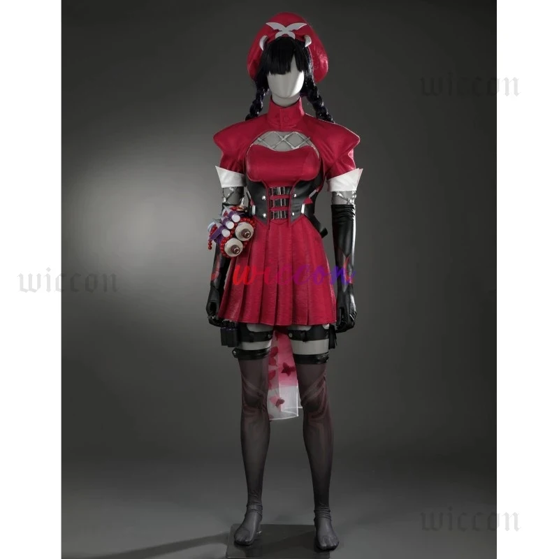 

Psylocke Cosplay Red Suits Hat Sock Dress Rivals Roleplay Costume Women Clothing Outfits Halloween Carnival Party Female Suit
