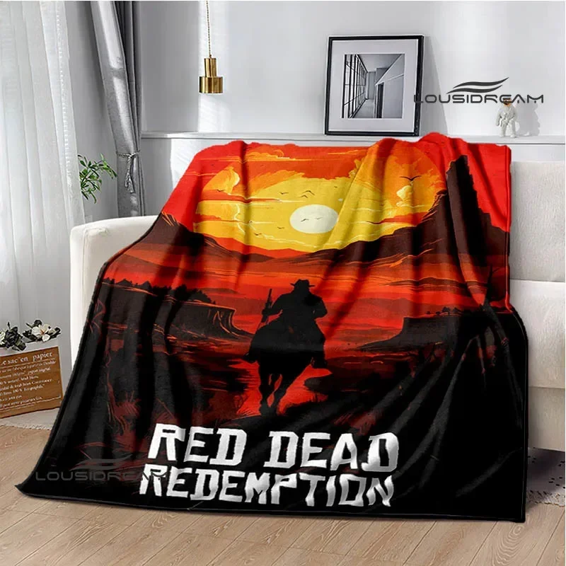 Red Dead Redemption 2 pint blankets picnic blanket Warm Flannel blankets Soft and comfortable blanket bed linings Birthday Gift